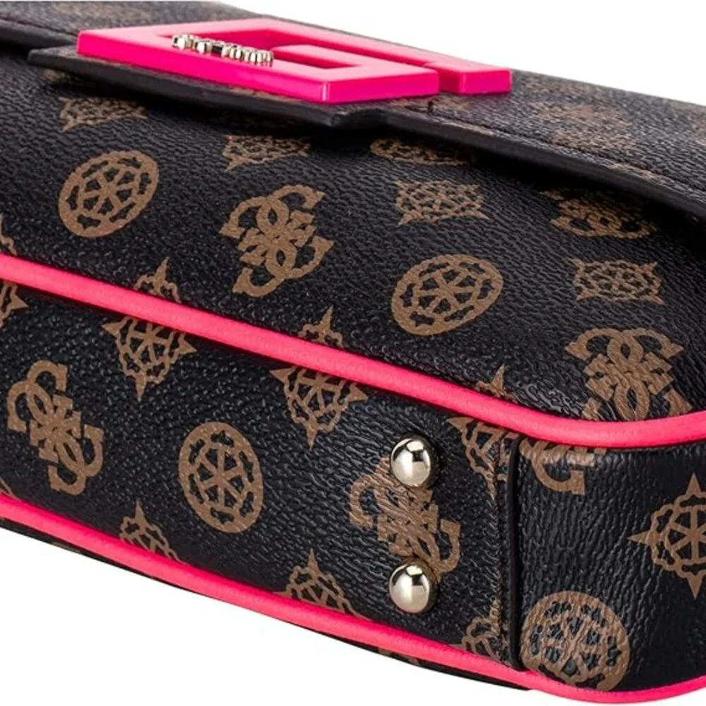 Guess "Brightside" Shoulder Bag in Brown Multi - Picture 5 of 8